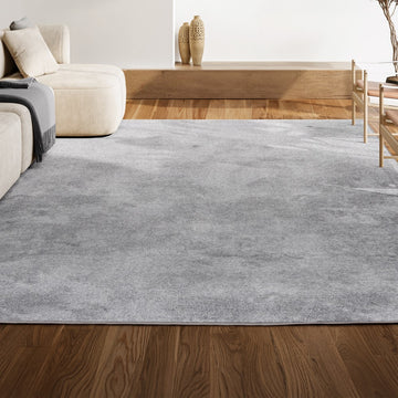 Haze Solid Low-pile Area Rug Gray